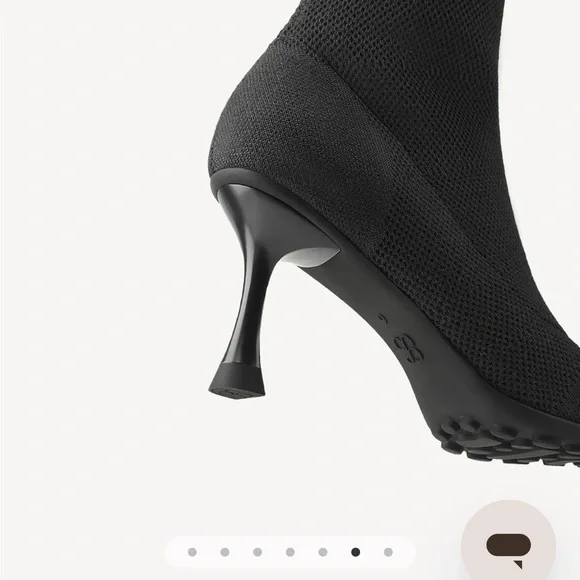 Sophisticated Black Knit Heeled Boots - Picture 5 of 9